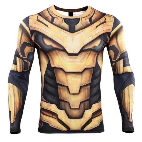 Thanos 3D Printed T Shirts Men Avengers 4 Endgame Compression Shirt  Summer Cosplay Costume Tights Long Sleeve Tops Male