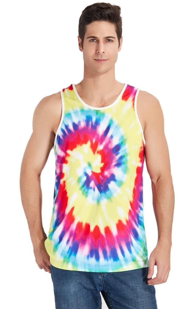 Mens Tank Tops 3D Printing Painting Colorful Pattern Vest