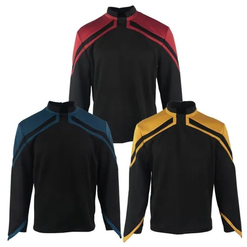 Star Trek Picard  Admiral Jl Uniform Cosplay Startfleet Male Red Gold Blue Men Top Shirts Coat Adult Halloween Costume Prop S-Xl