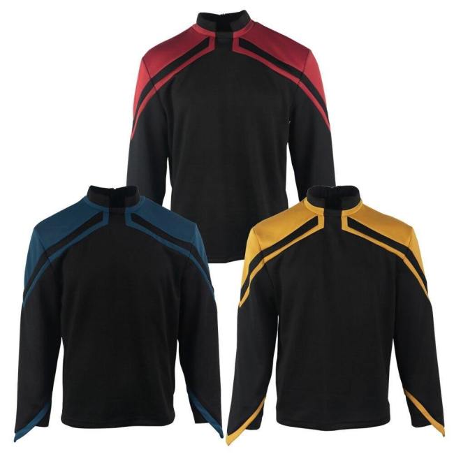 Star Trek Picard  Admiral Jl Uniform Cosplay Startfleet Male Red Gold Blue Men Top Shirts Coat Adult Halloween Costume Prop S-Xl