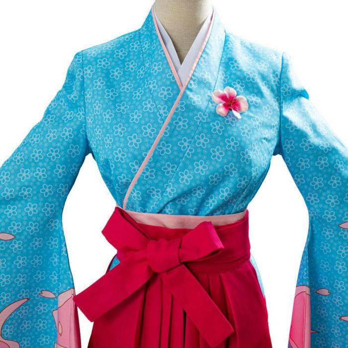 Project Sakura War Amamiya Sakura Women Kimono Cosplay Costume