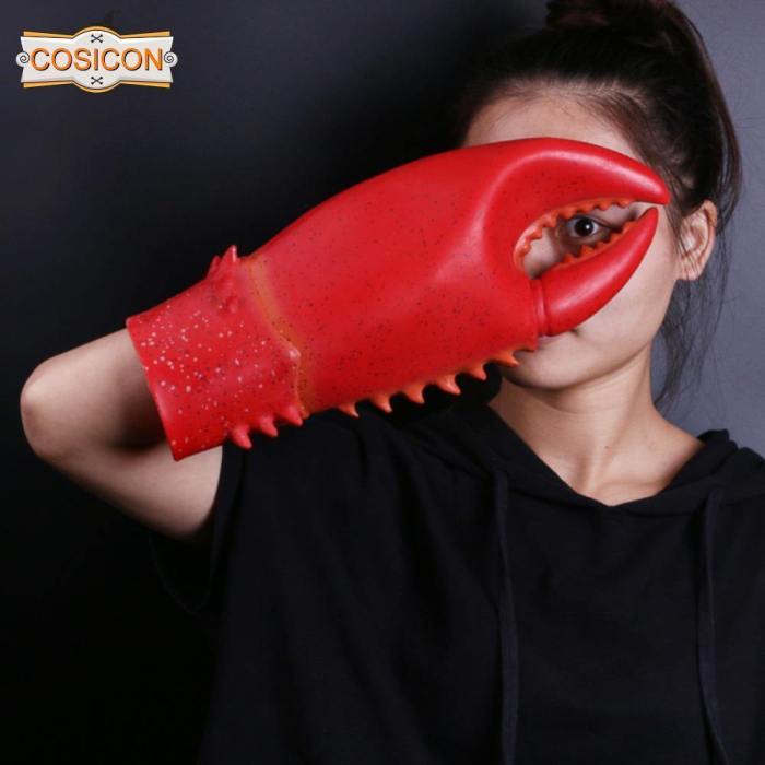 Lobster Crab Claw Red Latex Gloves Halloweeen Cosplay Props