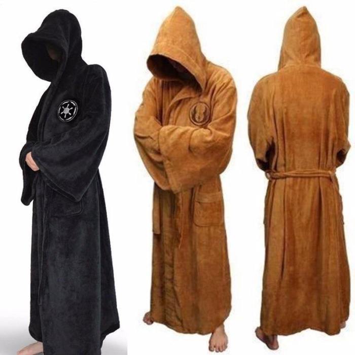 Star Wars Hooded Thick Jedi Empire Men'S Bathrobe Winter Long Robe Mens Bath Robe