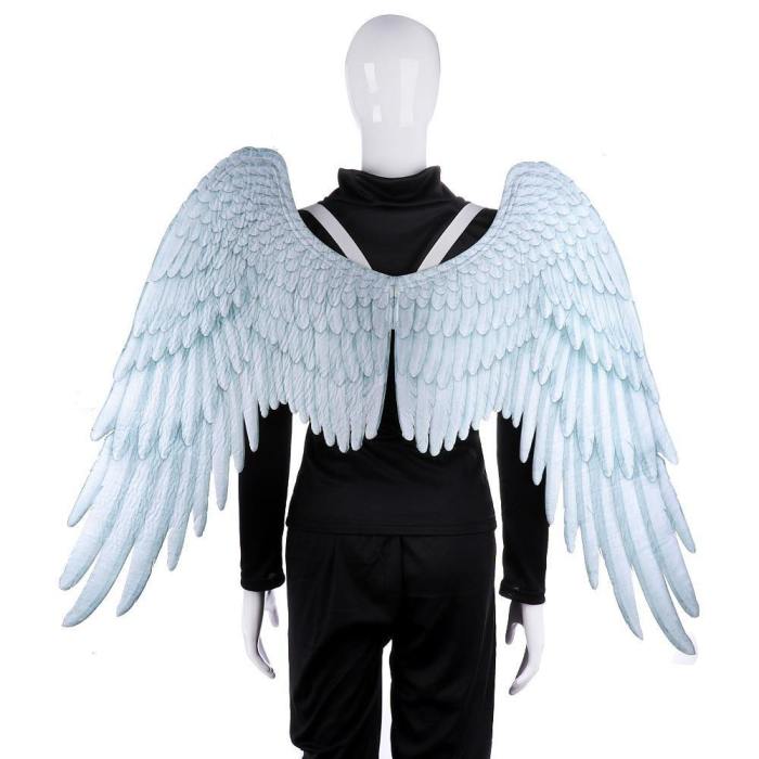 Tdaichan High Quality Pu Foam Soft Engelenvleugels Adult Women Cosplay Costume Black And White Asas De Anjo Alas De Angel Wings
