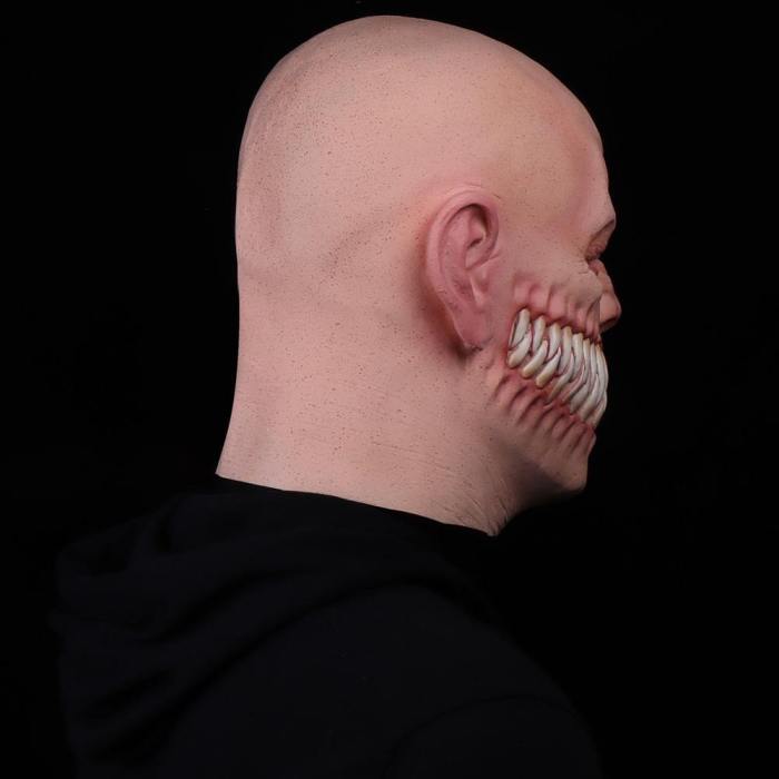 Horror Stalker Clown Big Mouth Teeth Chompers Helmet Cosplay Props