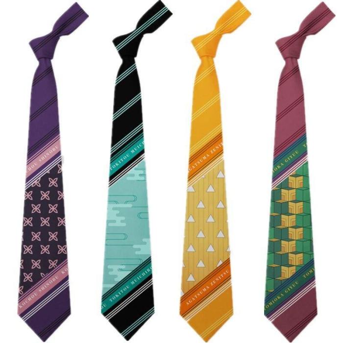 Anime Demon Slayer Kimetsu No Yaiba Kamado Tanjirou Agatsuma Neck Ties