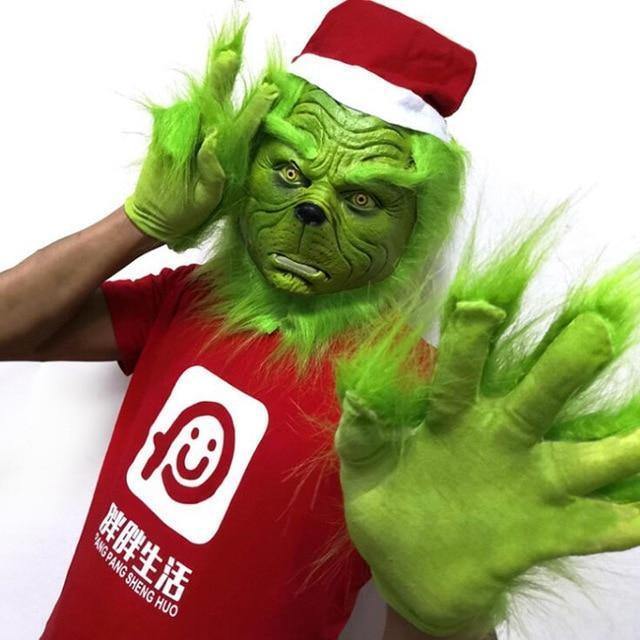 Santa Grinch Green Monster Greenwich Christmas Latex Masks Gloves Cosplay