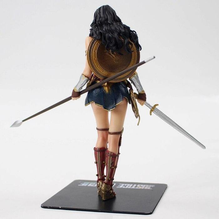 Wonder Woman Figure Toy Super Hero Model Doll With Shield Sword Weapon