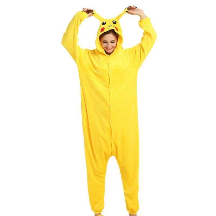 Pikachu Pokemon Costume Cosplay Anime Animal Costume Bodysuit Jumpsuit