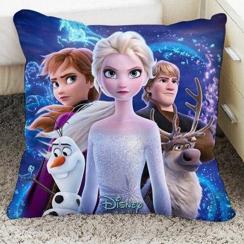 Frozen 2 Elsa Anna Cushion Bed Sofa Pillow Cover Girls Birthday Gifts
