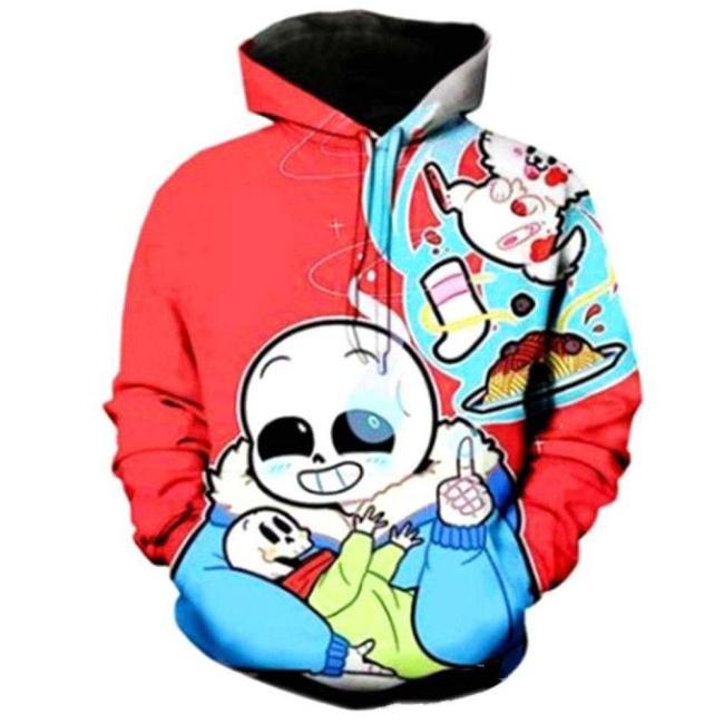 Undertale Skull Hoodies   Design Sans Pattern 3D Printing Fashion Hoodies Sweatshirts Tops