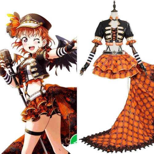 Love Live! Sunshine!! Chika Takami Aqours Punk Rock  Dress Outfit Cosplay Costume
