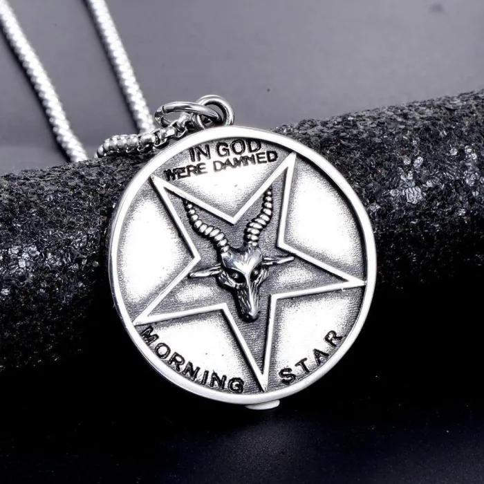 Lucifer Morningstar Necklace Stainless Steel Pendant Accessory Cosplay