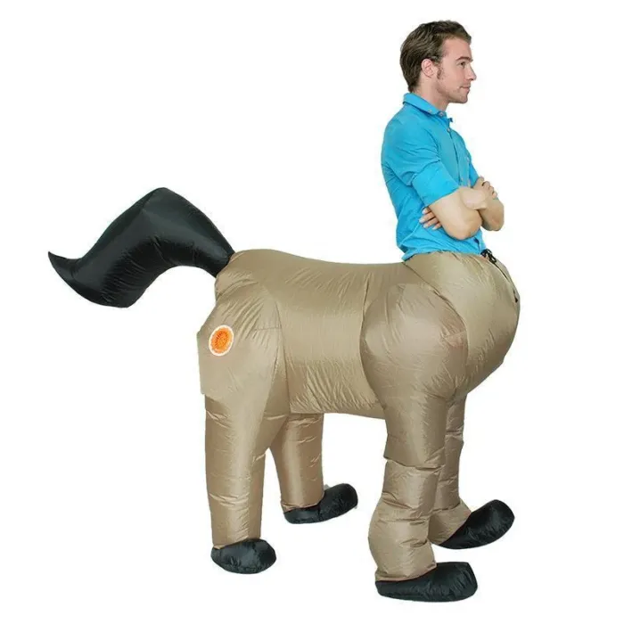 Halloween Costume For Men Adult Centaurus Inflatable Horse Costume Human Face Horse Body Cosplay