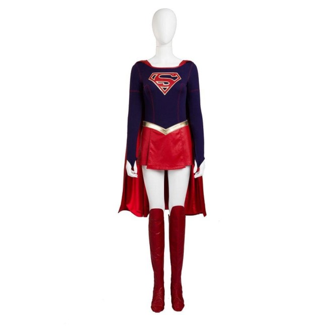 The Flash Supergirl Kara Zor El Costume Cloak Skirt Halloween Carnival Cosplay Costume