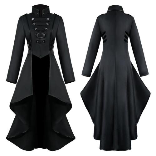 Middle Ages Retro Tuxedo Women Long Coat Punk Overcoat Costume