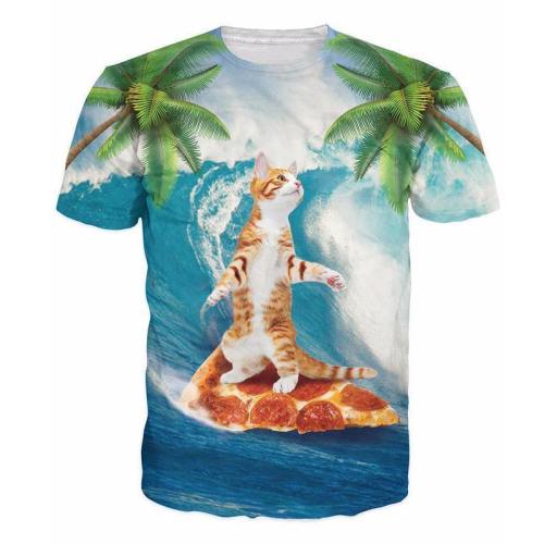 Men Tees Fashion Funny Cat T-Shirt