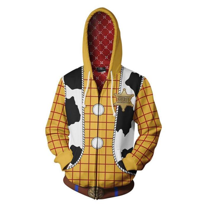 Toy Story 3D Sweater Cosplay Anime Zipper Cardigan Hooded Sports Jacket