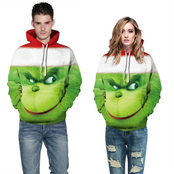 Mens Hoodies 3D Graphic Printed The Grinch Movie Pullover