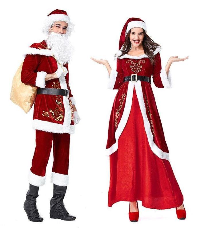 Hot Adult Christmas Santa Claus Cosplay Costumes Women Christmas Party Dress Christmas Loversvelvet Costumes Full Set