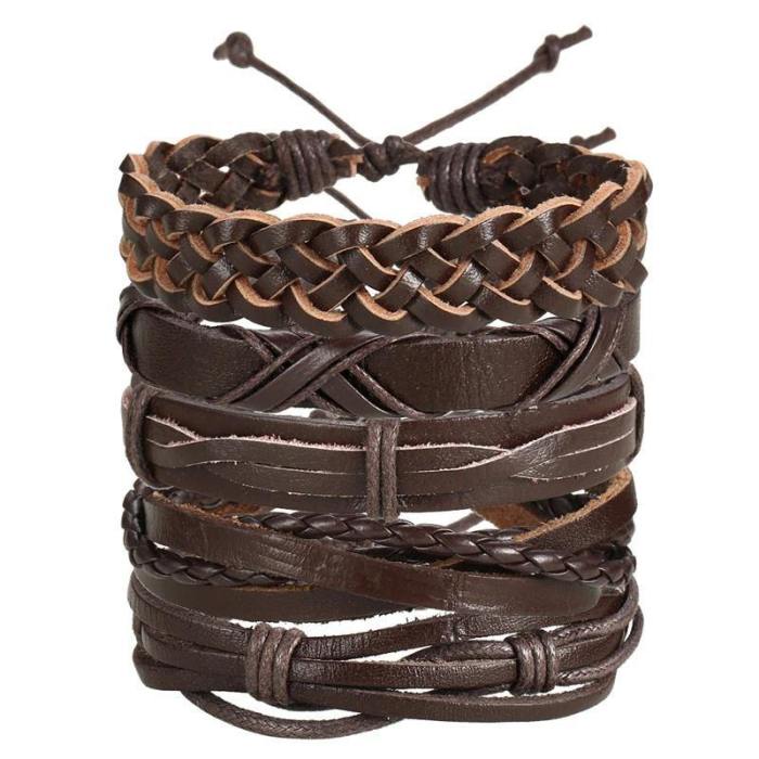 Vintage Multi-Layer Braided Charm Bracelet