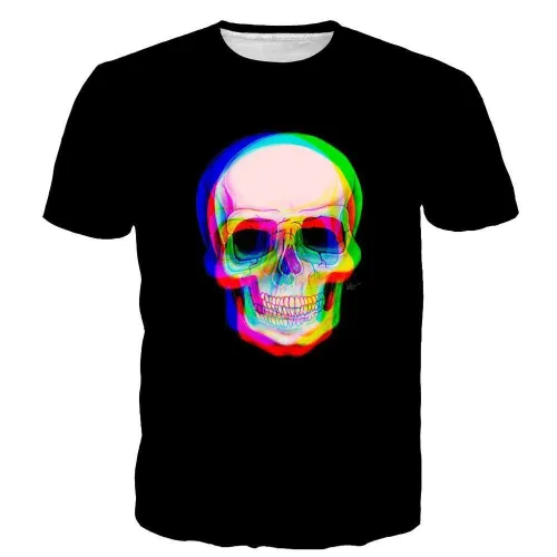 Psychedelic And Eye Illusion Skull 3D Shirts