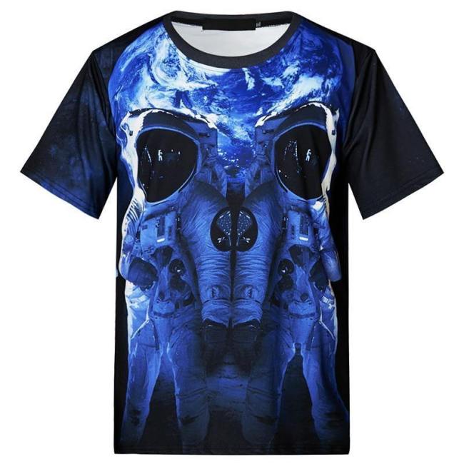 Mens T Shirt Astronaut Printing Pattern Tee