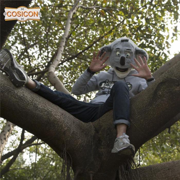 Movie Sing Cosplay Buster Moon  Koala Animal Mask Halloween Party Prop