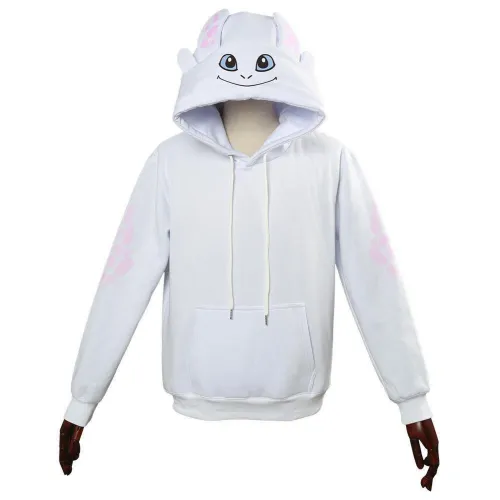 How To Train Your Dragon Light Fury Cosplay Hoodie 3D Printed Thin Sports Jacket