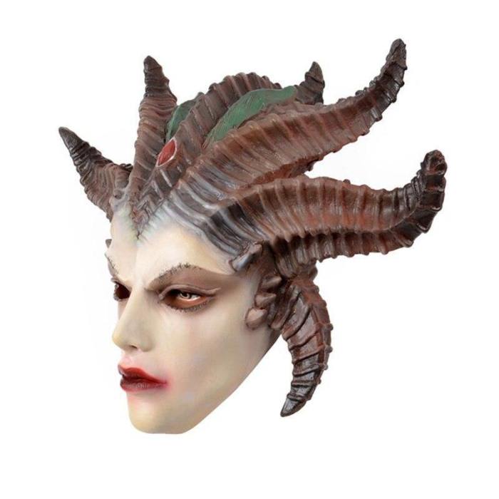 Game Diablo Iv Lilith Cosplay Latex Demon Scary Halloween Costume Mask