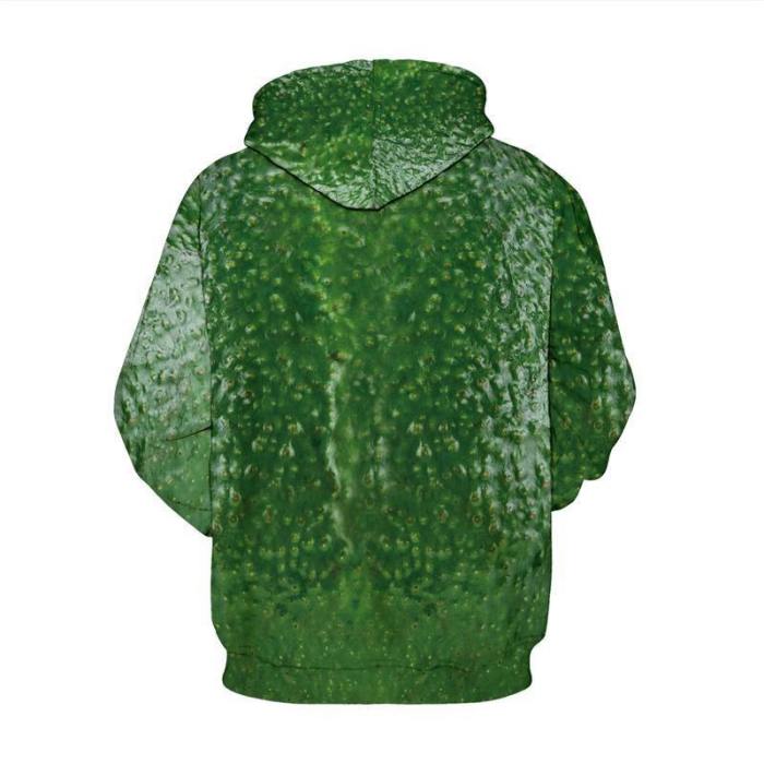 Mens Hoodies 3D Graphic Printed Avocado Pattern Pullover Hoodie