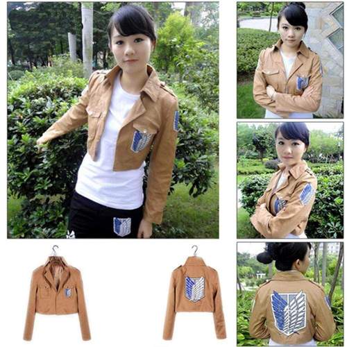 Cool Cosplay Attack on Titan Shingeki No Kyojin Recon Corps Jacket Coat Costume