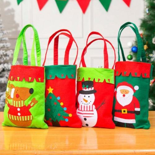 Merry Christmas Santa Sack Gift Bags Snowman  Decoration For New Year Xmas  Candy Bag Handmade Christmas Gift Bag