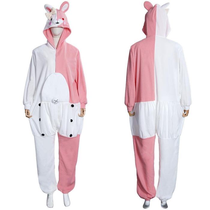 Danganronpa Dangan Ronpa Monokuma And Monomi Jumpsuit Pajamas Sleepwear Halloween Carnival Suit Cosplay Costume