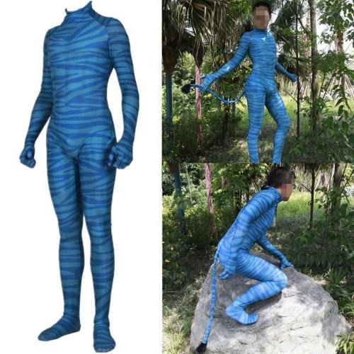 Adult Kids Avatar 2 Na'Vi Cosplay Costume Zentai Bodysuit Suit Jumpsuit