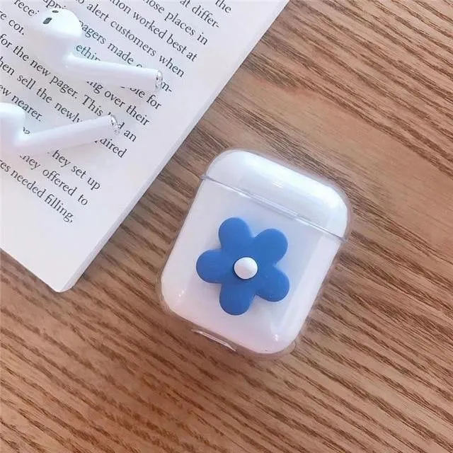 Hyuna Style Korean Flower Transparent Apple Airpods Protective Case Cover