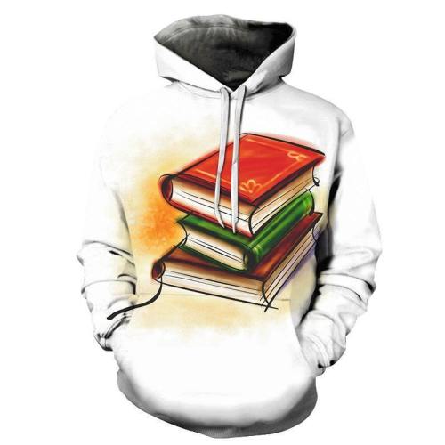 White Books 3D - Sweatshirt, Hoodie, Pullover