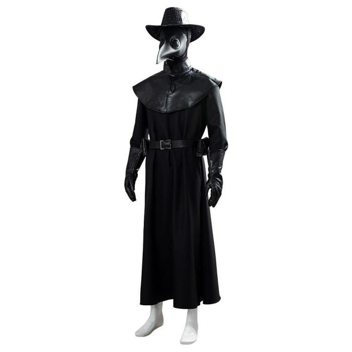 Plague Doctor Steampunk Brird Mask Cape Long Grown Hat Set Holloween Outfit Cosplay Costume