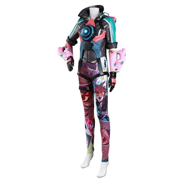 Overwatch Ow Tracer Women Top Pants Outfits Halloween Carnival Suit Cosplay Costume
