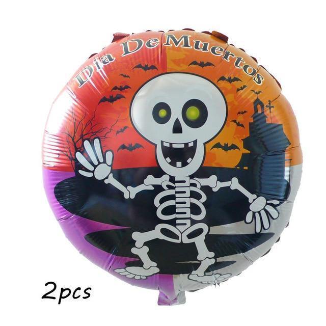 Halloween Day Party Decoration Dancing Skeletons Batman Foil Latex Balloon