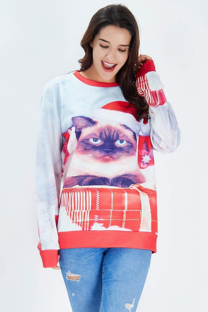 Angry Cat Funny Christmas Sweater