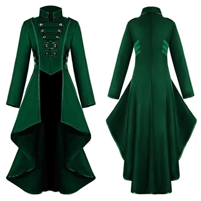Middle Ages Retro Tuxedo Women Long Coat Punk Overcoat Costume
