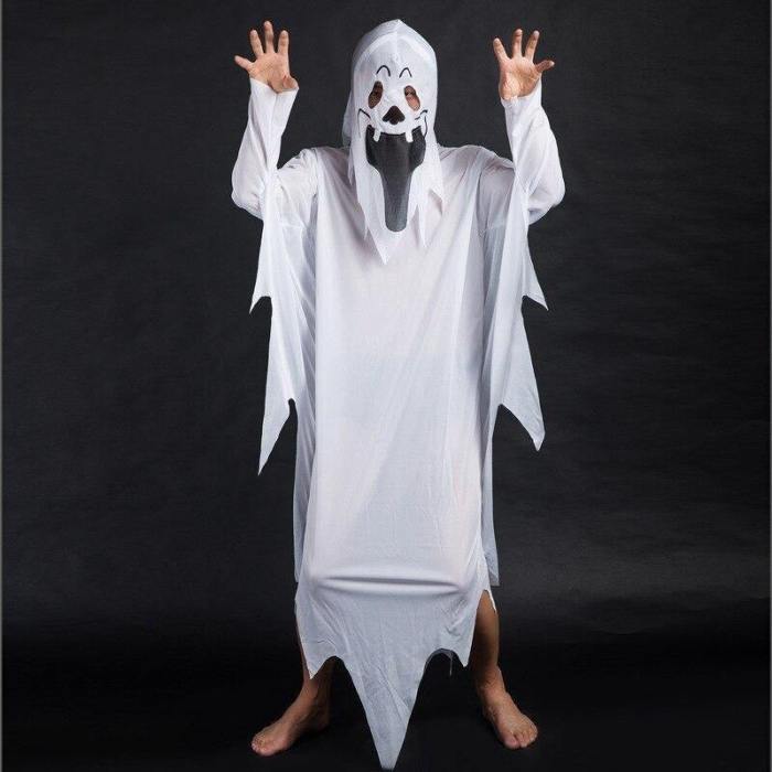 Halloween Party Costume Family Matching Scary White Ghost Cosplay Robe