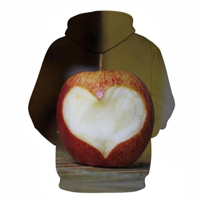 Apple Heart 3D - Sweatshirt, Hoodie, Pullover