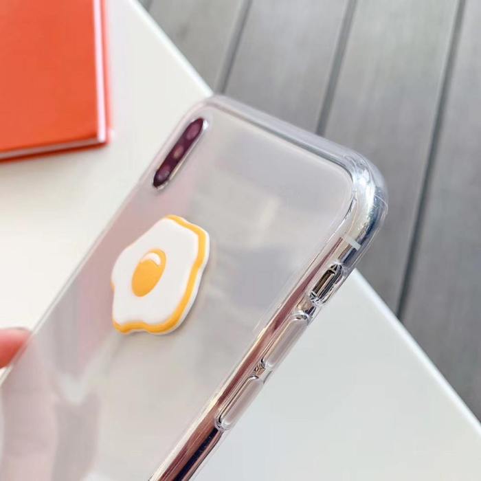 3D Cute Minimalist Dinosaur Egg Transparent Phone Case