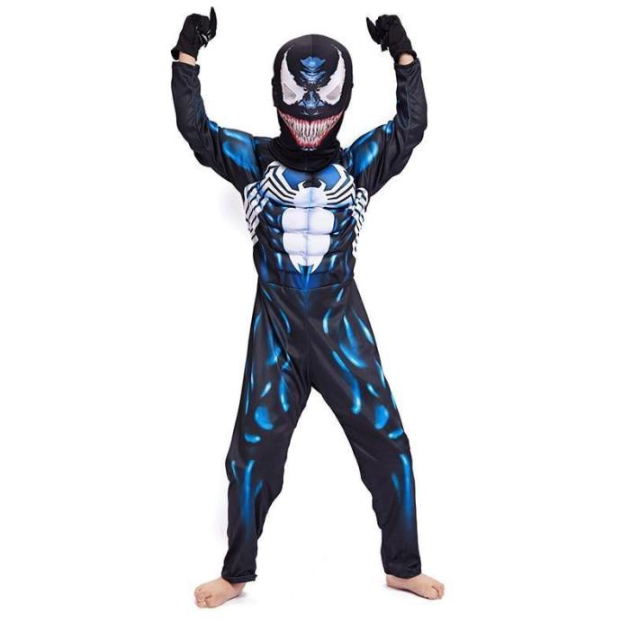 Kids Boys Spiderman Muscle Cosplay Superhero Venom Halloween Costume