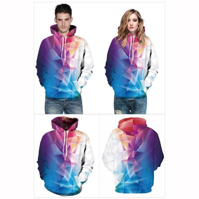 Long Sleeve Hoodies 3D Painted Geometric Abstract Graphic