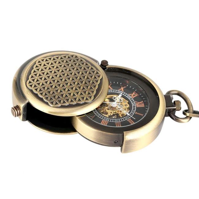 Retro Bronze Mechanical Wind Up Pocket Watch