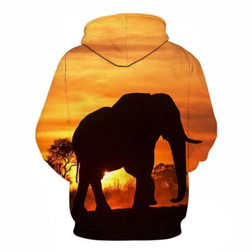 Sunsets & Elephants 3D - Sweatshirt, Hoodie, Pullover