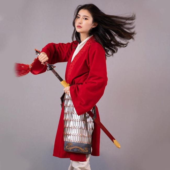 Hua Mulan Cosplay Costumes New Mulan Female Chinese Style Red Cosplay Suit